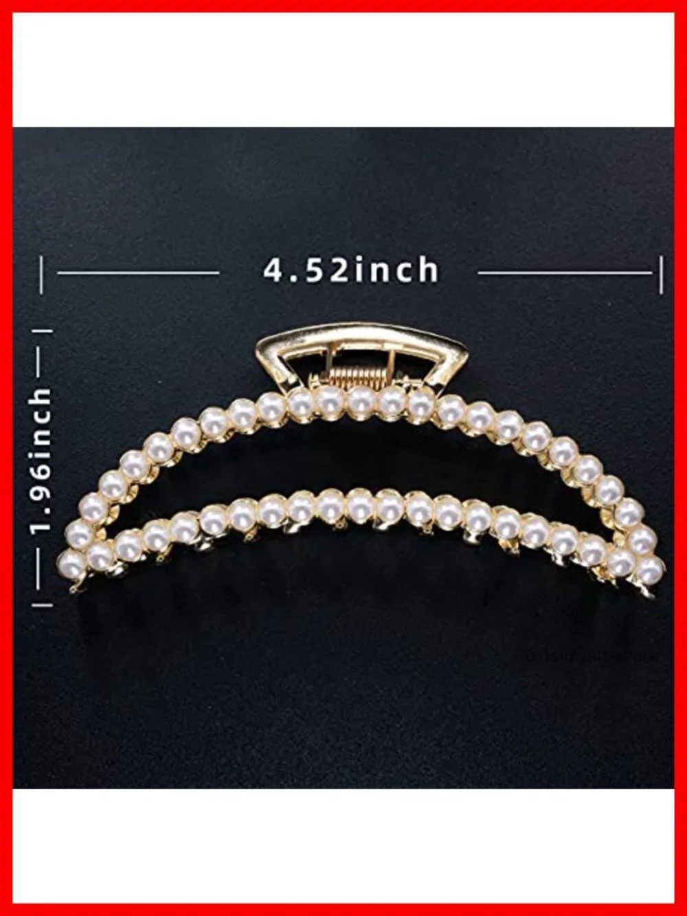 Large Pearl Hair Clips - 4.5 inch Zinc Alloy Banana Claw Clips for Thick Hair